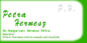 petra hermesz business card